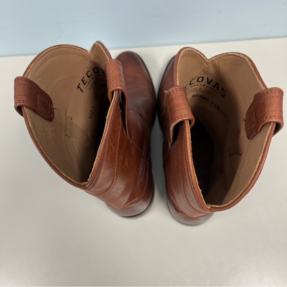 TECOVAS THE EARL GOAT Roper Leather Men's Size 9D Brown Western Handmade Cowboy - Picture 6 of 12
